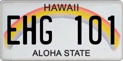 HI license plate EHG101