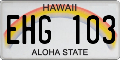 HI license plate EHG103