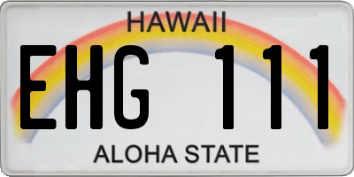 HI license plate EHG111