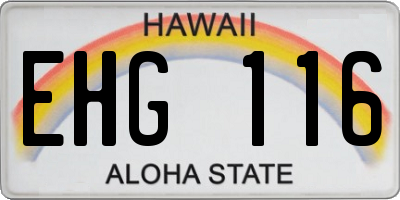 HI license plate EHG116