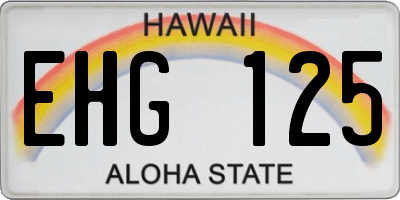 HI license plate EHG125