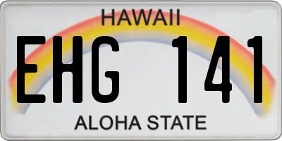 HI license plate EHG141