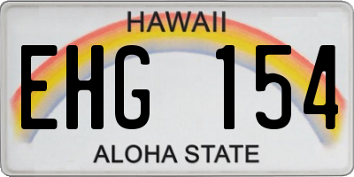 HI license plate EHG154