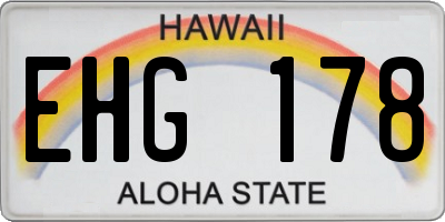 HI license plate EHG178