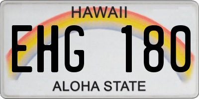 HI license plate EHG180
