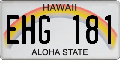 HI license plate EHG181