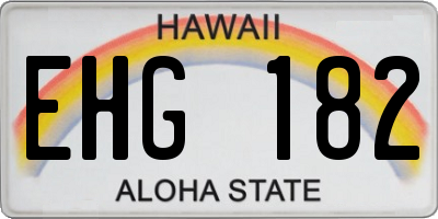HI license plate EHG182