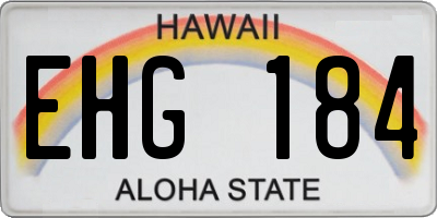 HI license plate EHG184