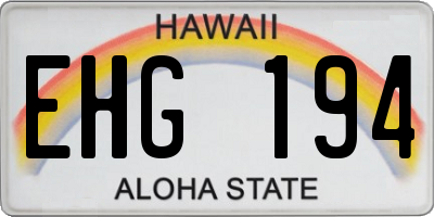 HI license plate EHG194