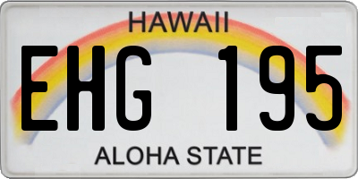 HI license plate EHG195