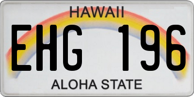 HI license plate EHG196