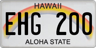 HI license plate EHG200