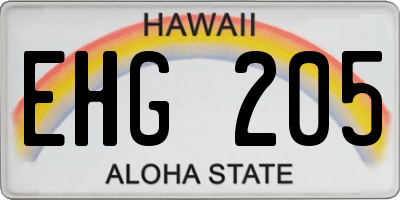 HI license plate EHG205