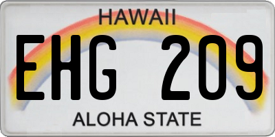 HI license plate EHG209