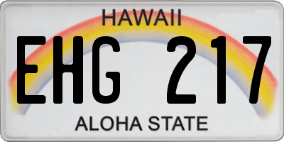 HI license plate EHG217
