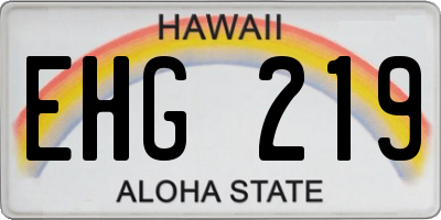 HI license plate EHG219
