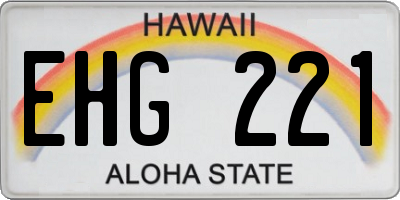 HI license plate EHG221