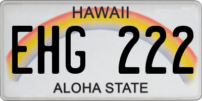 HI license plate EHG222