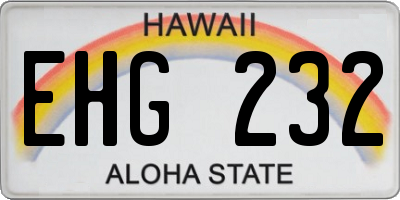 HI license plate EHG232