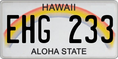HI license plate EHG233