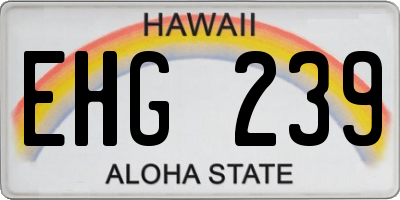HI license plate EHG239
