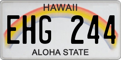 HI license plate EHG244