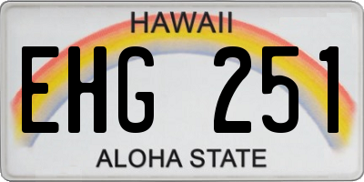 HI license plate EHG251