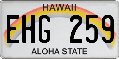 HI license plate EHG259