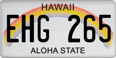 HI license plate EHG265