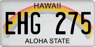 HI license plate EHG275