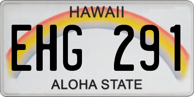 HI license plate EHG291