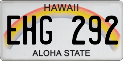 HI license plate EHG292