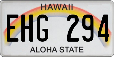 HI license plate EHG294