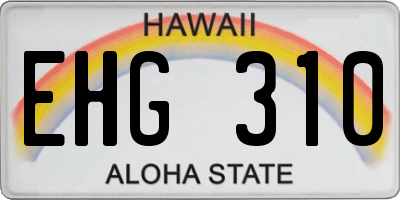 HI license plate EHG310