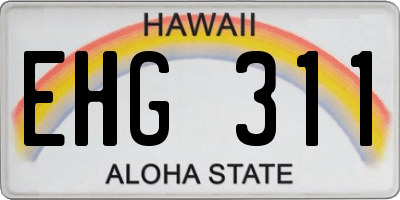 HI license plate EHG311