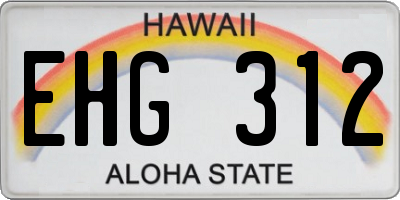 HI license plate EHG312