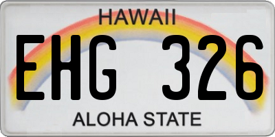 HI license plate EHG326