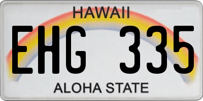 HI license plate EHG335