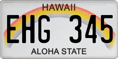 HI license plate EHG345