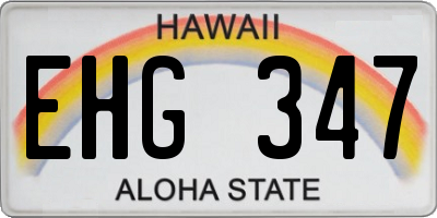 HI license plate EHG347