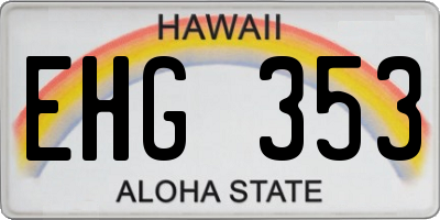 HI license plate EHG353