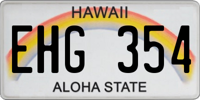 HI license plate EHG354