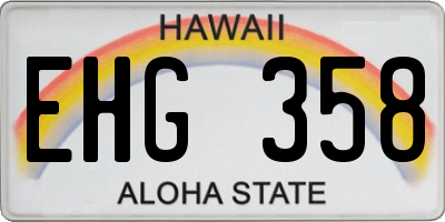 HI license plate EHG358