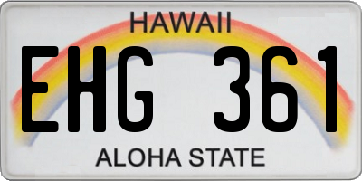 HI license plate EHG361