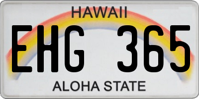 HI license plate EHG365