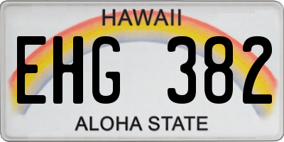 HI license plate EHG382