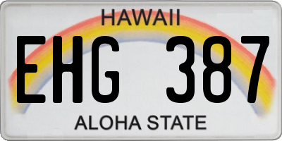 HI license plate EHG387