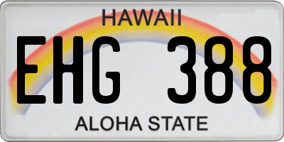 HI license plate EHG388