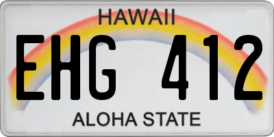 HI license plate EHG412