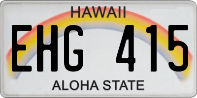 HI license plate EHG415